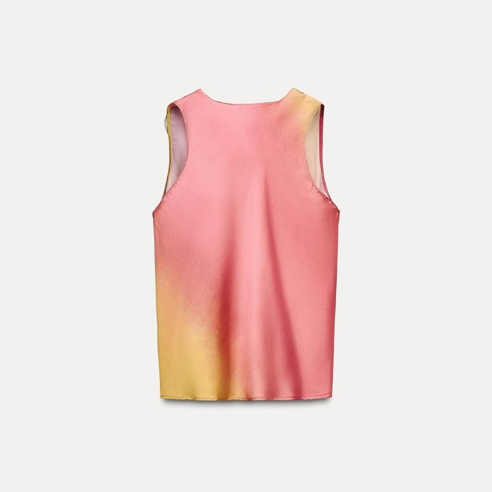 ZARA SATIN EFFECT PRINT TOP SIZE XS - Picture 4 of 5